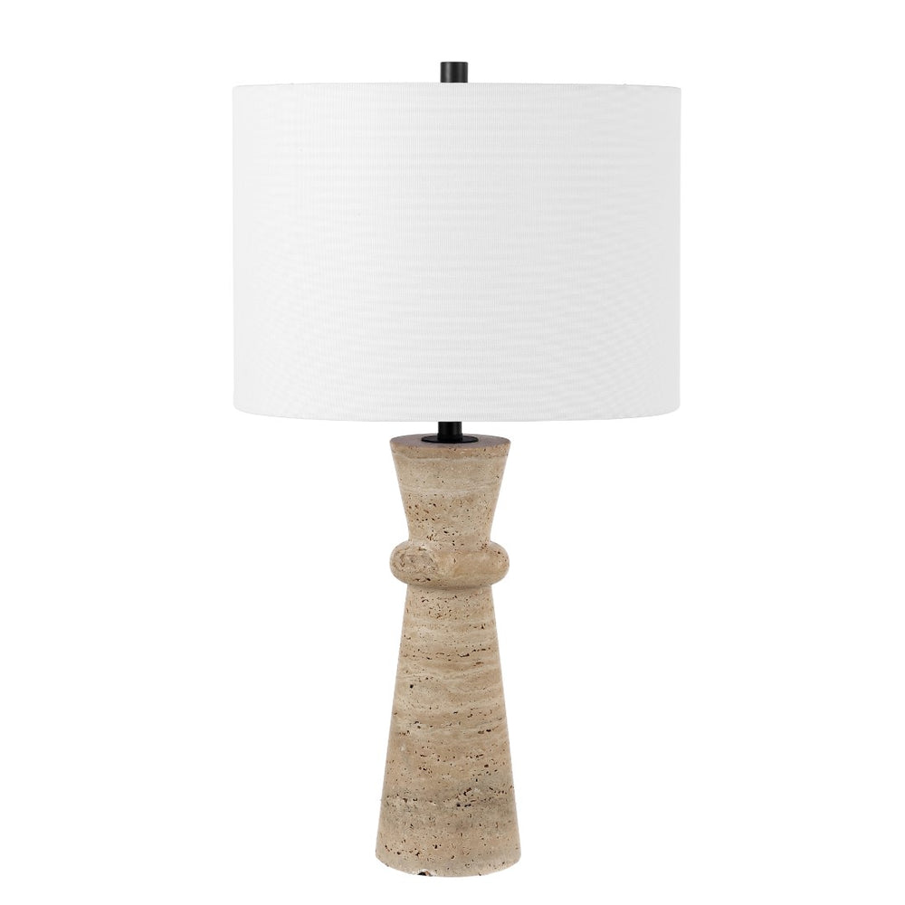 Safavieh Colette, 25.25 Inch, Ivory, Travertine/Metal Table Lamp Ivory TBL4571A