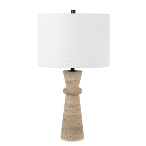 Safavieh Colette, 25.25 Inch, Ivory, Travertine/Metal Table Lamp Ivory TBL4571A