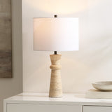 Safavieh Colette, 25.25 Inch, Ivory, Travertine/Metal Table Lamp Ivory TBL4571A