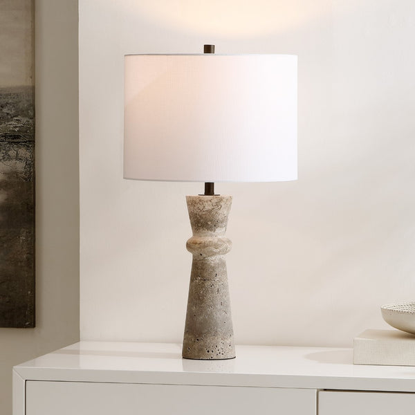 Safavieh Colette, 25.25 Inch, Grey, Travertine/Metal Table Lamp Grey TBL4571B
