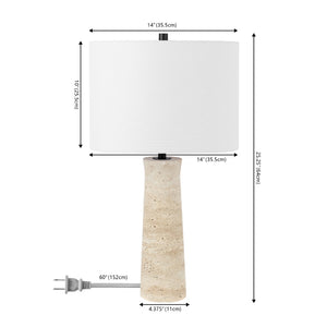 Safavieh Alana, 25.25 Inch, Ivory, Travertine/Metal Table Lamp Ivory TBL4572A