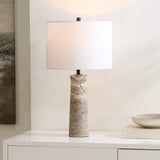 Safavieh Alana, 25.25 Inch, Grey, Travertine/Metal Table Lamp Grey TBL4572B