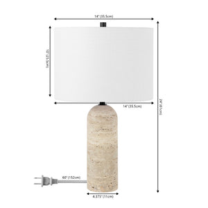 Safavieh Jolene, 24 Inch, Ivory, Travertine/Metal Table Lamp Ivory TBL4573A