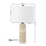 Safavieh Jolene, 24 Inch, Ivory, Travertine/Metal Table Lamp Ivory TBL4573A