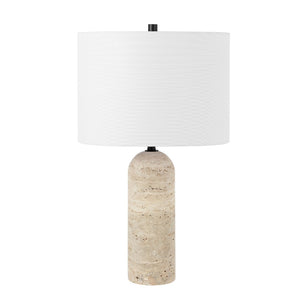 Safavieh Jolene, 24 Inch, Ivory, Travertine/Metal Table Lamp Ivory TBL4573A