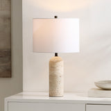 Safavieh Jolene, 24 Inch, Ivory, Travertine/Metal Table Lamp Ivory TBL4573A