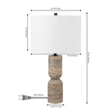 Safavieh Nara, 25.25 Inch, Grey, Travertine/Metal Table Lamp Grey TBL4574A