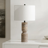 Safavieh Nara, 25.25 Inch, Grey, Travertine/Metal Table Lamp Grey TBL4574A