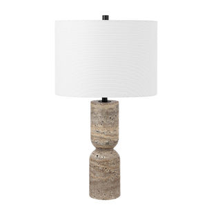 Safavieh Nara, 25.25 Inch, Grey, Travertine/Metal Table Lamp Grey TBL4574A