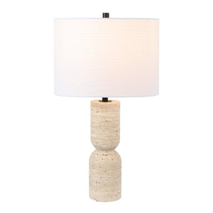 Safavieh Nara, 25.25 Inch, Ivory, Travertine/Metal Table Lamp Ivory TBL4574B