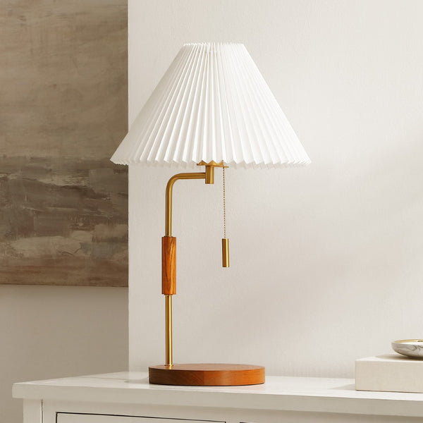 Safavieh JONAH, 24-Inch Walnut & Brass Table Lamp – Elegant Ambient Lighting for Home or Office Spaces TBL4576A