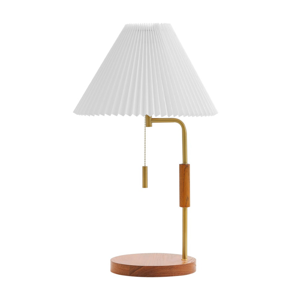 Safavieh JONAH, 24-Inch Walnut & Brass Table Lamp – Elegant Ambient Lighting for Home or Office Spaces TBL4576A