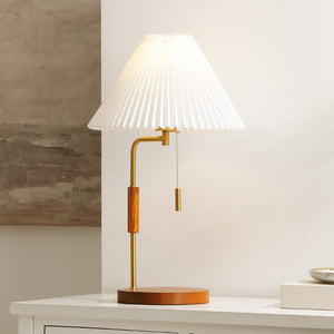 Safavieh JONAH, 24-Inch Walnut & Brass Table Lamp – Elegant Ambient Lighting for Home or Office Spaces TBL4576A