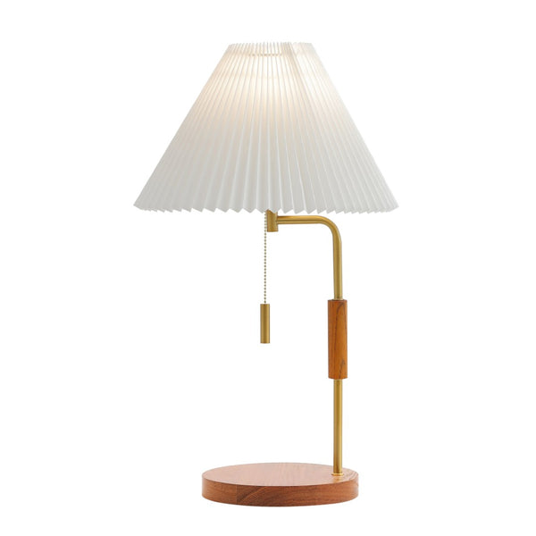 Safavieh JONAH, 24-Inch Walnut & Brass Table Lamp – Elegant Ambient Lighting for Home or Office Spaces TBL4576A