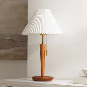 Safavieh RONNY, 23.5" Walnut Wood & Brass Table Lamp - Elegant Lighting for Home, Office & Reading Nooks TBL4577A