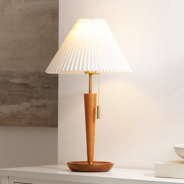 Safavieh RONNY, 23.5" Walnut Wood & Brass Table Lamp - Elegant Lighting for Home, Office & Reading Nooks TBL4577A