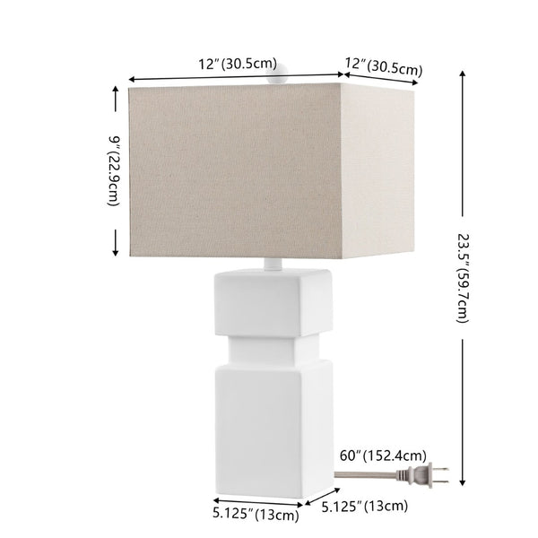 Safavieh ARDRA, 23.5 Inch White Resin Table Lamp - Modern Minimalist Design for Soft Ambient & Task Lighting TBL4579A