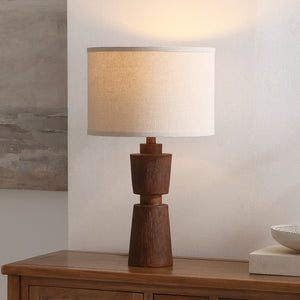 Safavieh Nici, 23 Inch, Brown, Resin Table Lamp White Shade  Tbl4581a