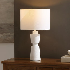 Safavieh Nici, 23 Inch, White, Resin Table Lamp Oatmeal Shade  Tbl4581b