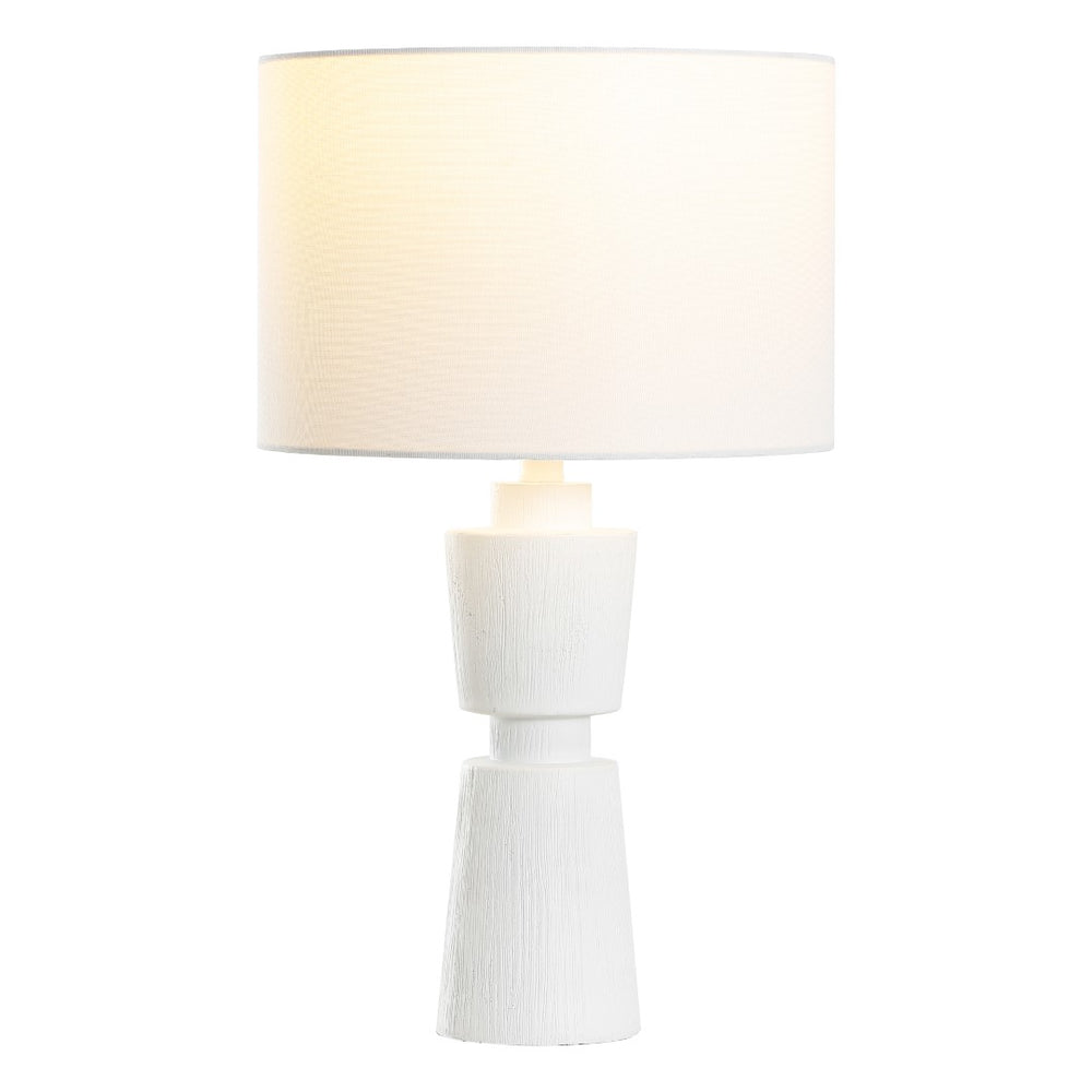 Safavieh Nici, 23 Inch, White, Resin Table Lamp Oatmeal Shade  Tbl4581b