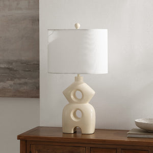 Safavieh Era, 25 Inch, Cream, Resin Table Lamp White Shade  Tbl4583a
