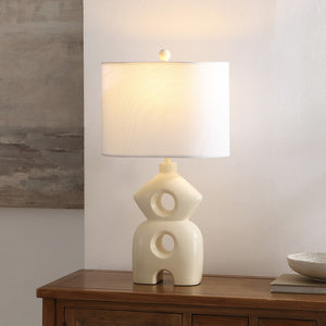 Safavieh Era, 25 Inch, Cream, Resin Table Lamp White Shade  Tbl4583a