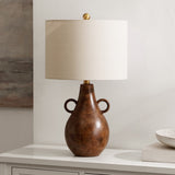 Safavieh Shiloh, 24.5 Inch, Antique Brown/Brass Ceramic Table Lamp TBL4585A Antique Brown