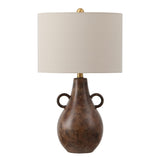 Safavieh Shiloh, 24.5 Inch, Antique Brown/Brass Ceramic Table Lamp TBL4585A Antique Brown