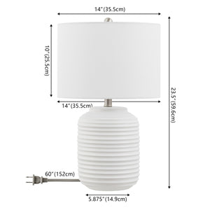 Safavieh Elio, 23.5 Inch, White, Ceramic Table Lamp TBL4586A White