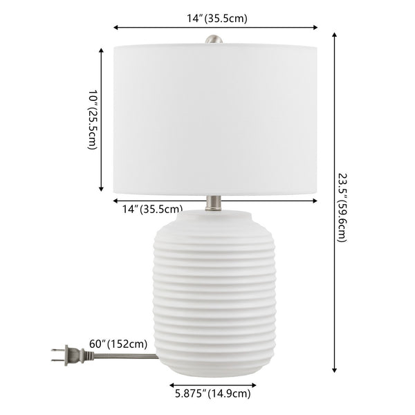 Safavieh Elio, 23.5 Inch, White, Ceramic Table Lamp TBL4586A White