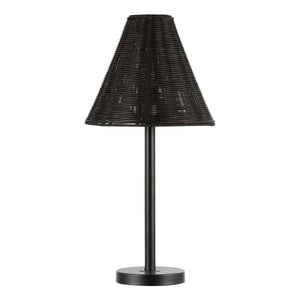 Safavieh RICKI, 24-Inch Black Rattan & Metal Table Lamp - Modern, Compact Design for Cozy Ambiance & Style TBL4589A