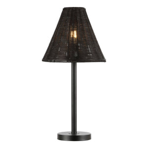 Safavieh RICKI, 24-Inch Black Rattan & Metal Table Lamp - Modern, Compact Design for Cozy Ambiance & Style TBL4589A