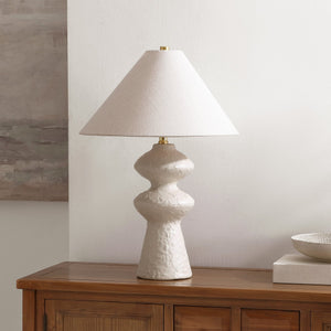 Safavieh Keira, 25.25" Ceramic Table Lamp With Oatmeal Fabric Drum Shade — Warm Diffused Light For Modern Spaces TBL4590A