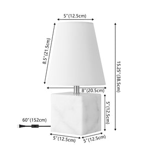 Safavieh LOU, 15.25 Inch Minimalist Table Lamp with Marble Base & Nickel Accents for Elegant Home Lighting TBL4591A