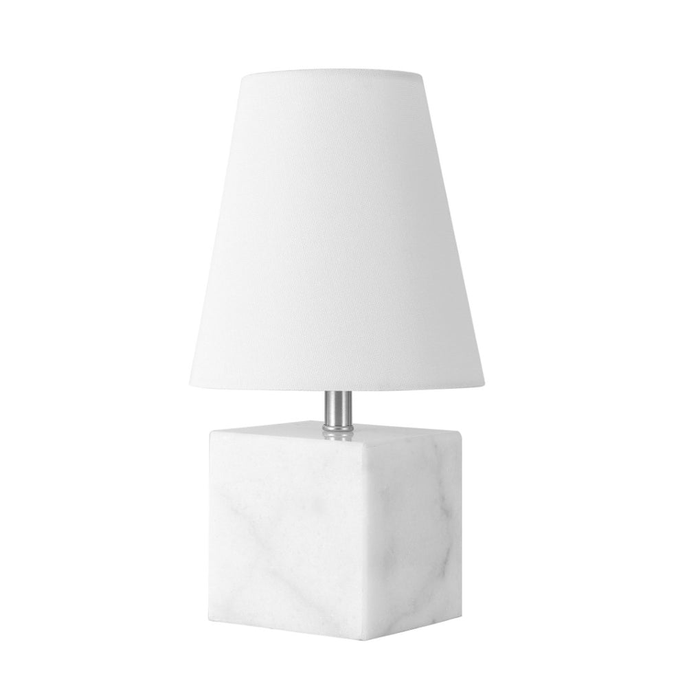 Safavieh LOU, 15.25 Inch Minimalist Table Lamp with Marble Base & Nickel Accents for Elegant Home Lighting TBL4591A