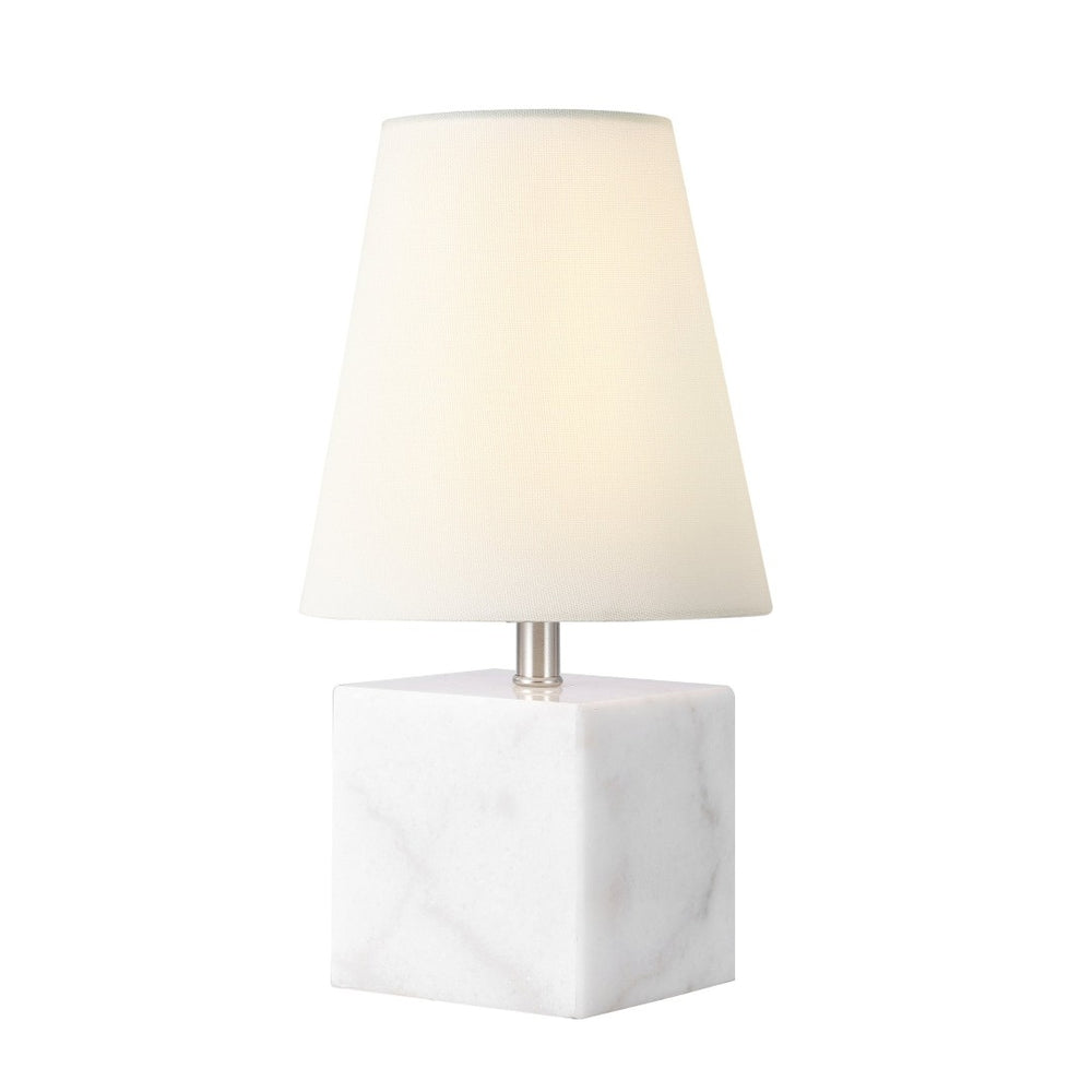 Safavieh LOU, 15.25 Inch Minimalist Table Lamp with Marble Base & Nickel Accents for Elegant Home Lighting TBL4591A