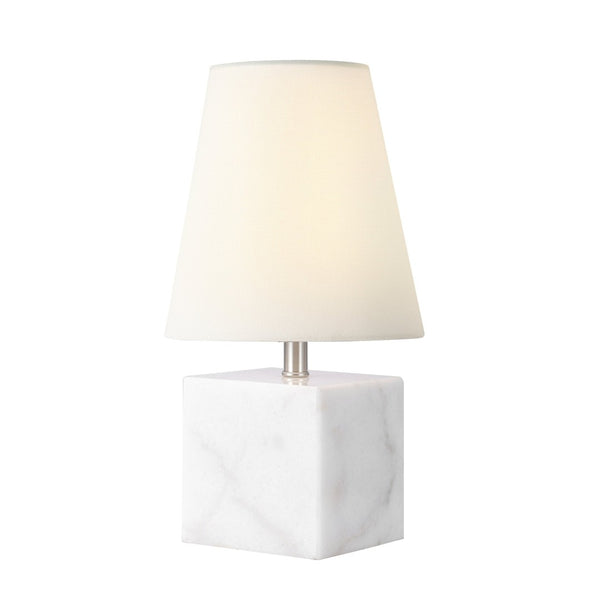 Safavieh LOU, 15.25 Inch Minimalist Table Lamp with Marble Base & Nickel Accents for Elegant Home Lighting TBL4591A