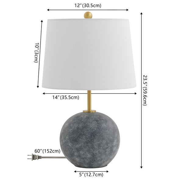 Safavieh CLA, Modern Grey Washed Concrete Table Lamp with Brass Accents - Elegant Lighting for Any Space TBL4592A