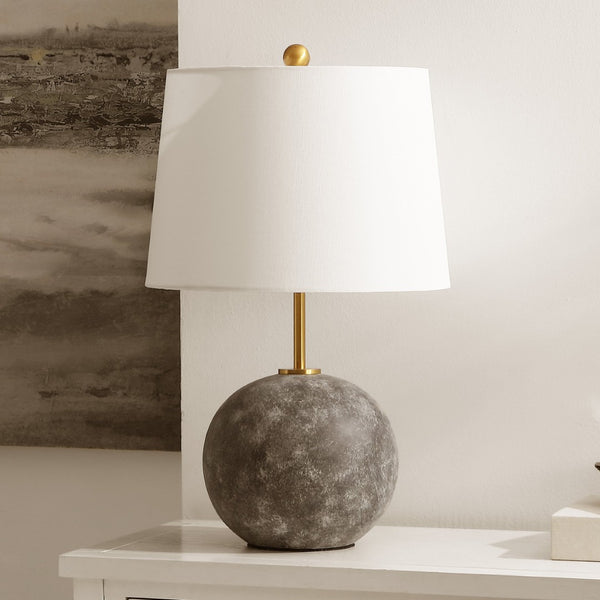 Safavieh CLA, Modern Grey Washed Concrete Table Lamp with Brass Accents - Elegant Lighting for Any Space TBL4592A