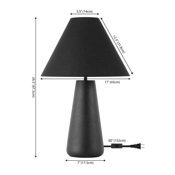 Safavieh Piper, 27 Inch, Black, Resin Table Lamp Black Shade  Tbl4594a