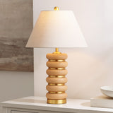 Safavieh Selene, 25 Inch, Light Brown/Brass, Resin/Metal Table Lamp TBL4600A Light Brown/Brass Gold