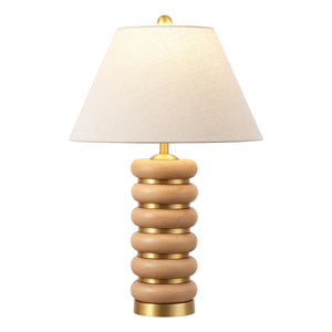 Safavieh Selene, 25 Inch, Light Brown/Brass, Resin/Metal Table Lamp TBL4600A Light Brown/Brass Gold