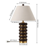 Safavieh Arani, 25 Inch, Dark Brown/Brass, Resin/Metal Table Lamp TBL4601A Dark Brown/ Brass Gold