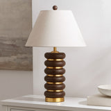 Safavieh Arani, 25 Inch, Dark Brown/Brass, Resin/Metal Table Lamp TBL4601A Dark Brown/ Brass Gold