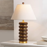 Safavieh Arani, 25 Inch, Dark Brown/Brass, Resin/Metal Table Lamp TBL4601A Dark Brown/ Brass Gold