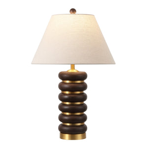 Safavieh Arani, 25 Inch, Dark Brown/Brass, Resin/Metal Table Lamp TBL4601A Dark Brown/ Brass Gold