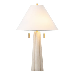 Safavieh Irena, 26 Inch, White Washed/Gold, Resin/Metal Table Lamp TBL4604A Washed White/Brass Gold