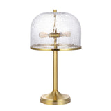 Safavieh Daye, 20.5 Inch, Clear/Brass, Glass/Metal Table Lamp Clear Shade Metal