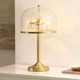 Safavieh Daye, 20.5 Inch, Clear/Brass, Glass/Metal Table Lamp Clear Shade Metal