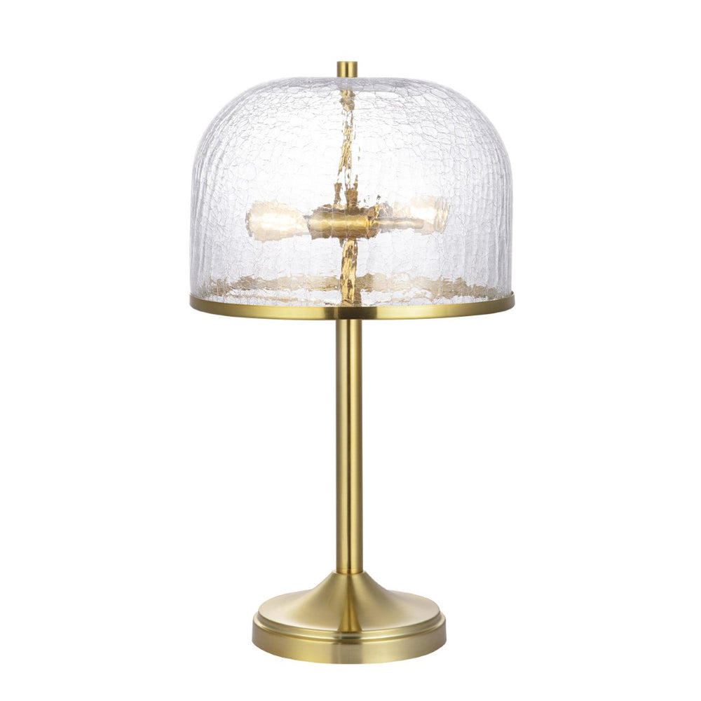 Safavieh DAYE, 20.5-Inch Clear Glass & Brass Table Lamp for Modern Elegance in Living Room & Bedroom Decor TBL4605A